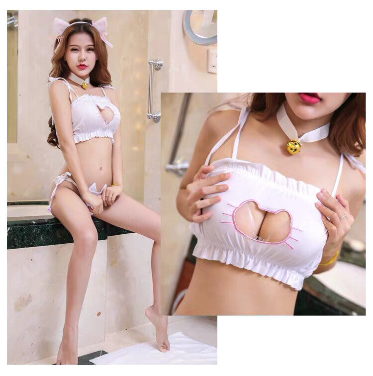Sexy Cat Cosplay Costume Set Fancy Dress