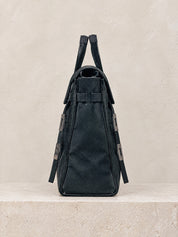Lucienne Canvas Tote Bag – Premium Structured Handbag with Flap Detail and Gold Hardware