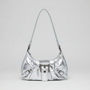 Tess Shoulder Bag | Women's Evening Handbag | Black Dark Cherry Silver Red