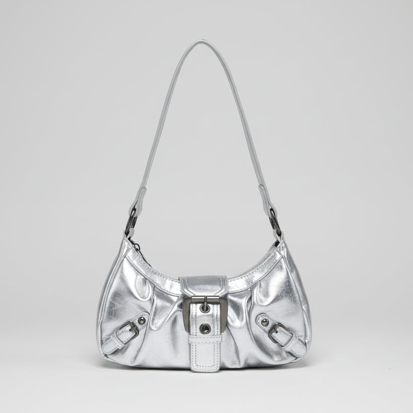 Tess Shoulder Bag | Women's Evening Handbag | Black Dark Cherry Silver Red