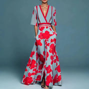 Moreau Floral V-Neck Dress | Women's Elegant Occasion Dress | Smart Party Fashion Dress UK
