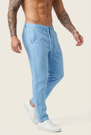 Coastal Ease Linen Pants | Men's Linen Summer Trousers | Breathable Relaxed Bottoms UK
