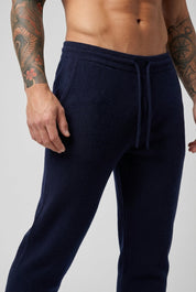Cloud Men's Merino Wool Trousers in Navy | Luxury Soft Smart Bottoms UK