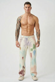 Avenir Painted Pants | Women's Artistic Painted Print Trousers | Unique Fashion Bottoms UK