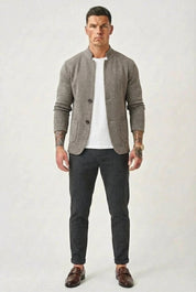 Givalli Refined Cardigan | Men's Fine Knit Cardigan | Smart Slim Fit Knitwear UK