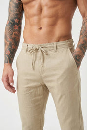 Coastal Ease Linen Pants | Men's Linen Summer Trousers | Breathable Relaxed Bottoms UK