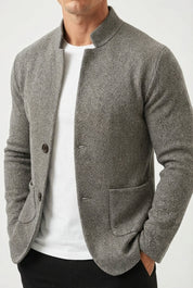 Givalli Refined Cardigan | Men's Fine Knit Cardigan | Smart Slim Fit Knitwear UK