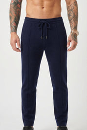 Cloud Men's Merino Wool Trousers in Navy | Luxury Soft Smart Bottoms UK