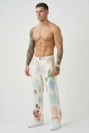 Avenir Painted Pants | Women's Artistic Painted Print Trousers | Unique Fashion Bottoms UK