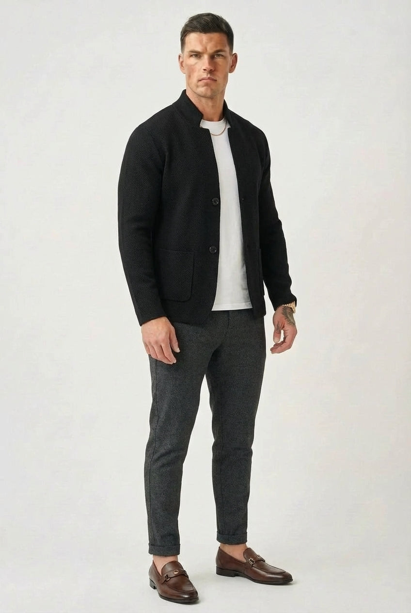Givalli Refined Cardigan | Men's Fine Knit Cardigan | Smart Slim Fit Knitwear UK