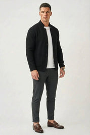 Givalli Refined Cardigan | Men's Fine Knit Cardigan | Smart Slim Fit Knitwear UK
