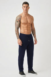 Cloud Men's Merino Wool Trousers in Navy | Luxury Soft Smart Bottoms UK