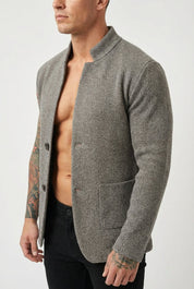 Givalli Refined Cardigan | Men's Fine Knit Cardigan | Smart Slim Fit Knitwear UK