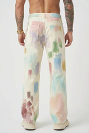 Avenir Painted Pants | Women's Artistic Painted Print Trousers | Unique Fashion Bottoms UK