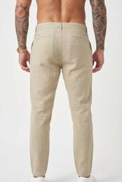 Coastal Ease Linen Pants | Men's Linen Summer Trousers | Breathable Relaxed Bottoms UK