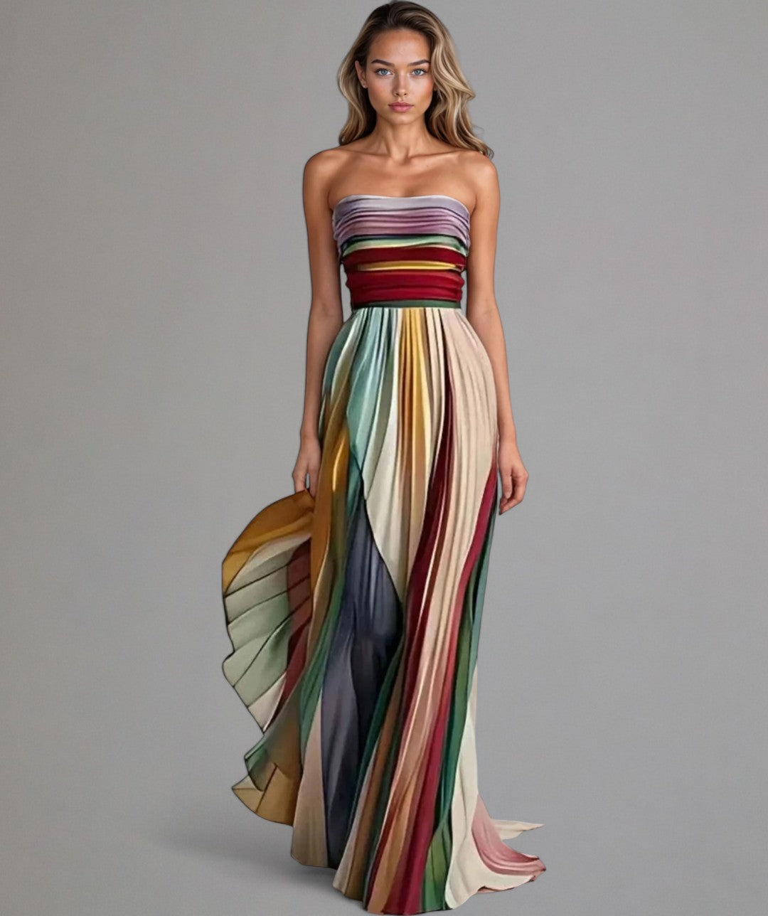 Vivienne A-Line Strapless Dress | Women's Elegant Occasion Dress | Smart Party Fashion Dress UK