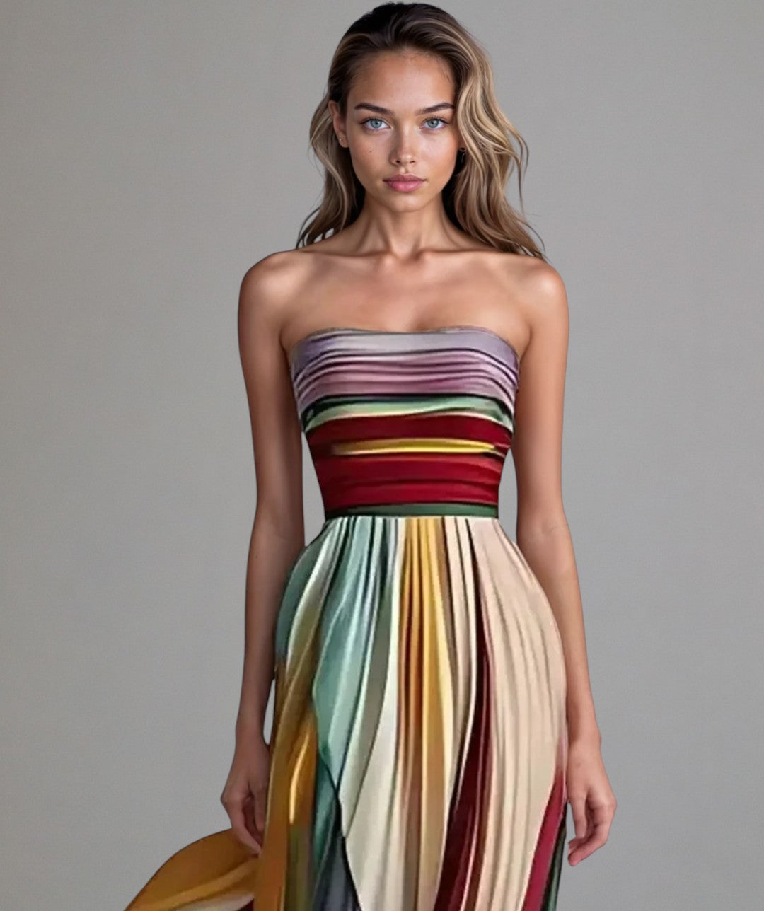 Vivienne A-Line Strapless Dress | Women's Elegant Occasion Dress | Smart Party Fashion Dress UK