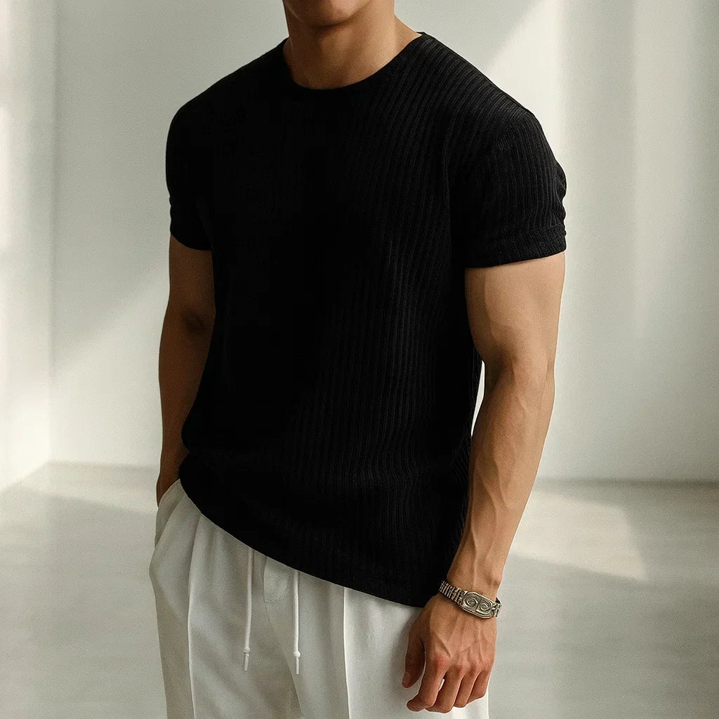 Calo Knit Tee | Men's Fine Knit T-Shirt | Premium Casual Smart Tee UK