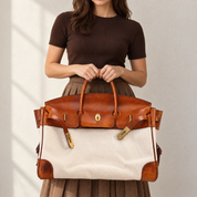 Eleanor Weekender Bag – Premium Canvas Travel Tote Large Holdall Autumn Winter