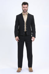 Wessex Double-Breasted Suit | Suit | Men's Black Double-Breasted Formal