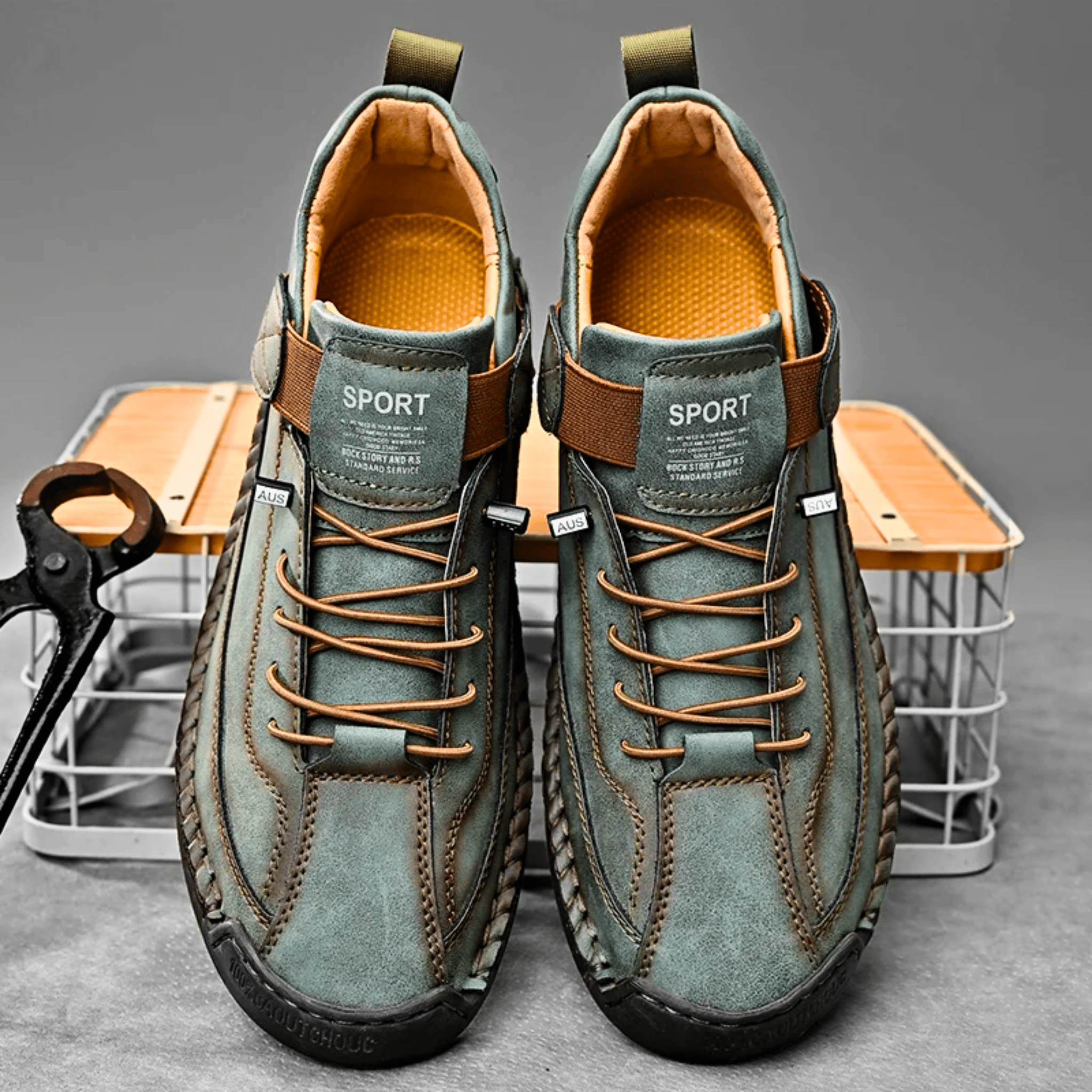 Hutton Artisan Leather Trainers | Men's Genuine Leather Trainers | Smart Casual Fashion Shoes UK