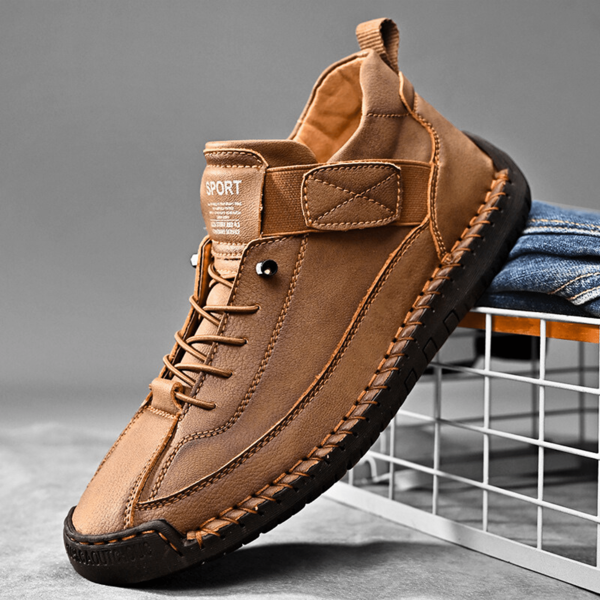 Hutton Artisan Leather Trainers | Men's Genuine Leather Trainers | Smart Casual Fashion Shoes UK