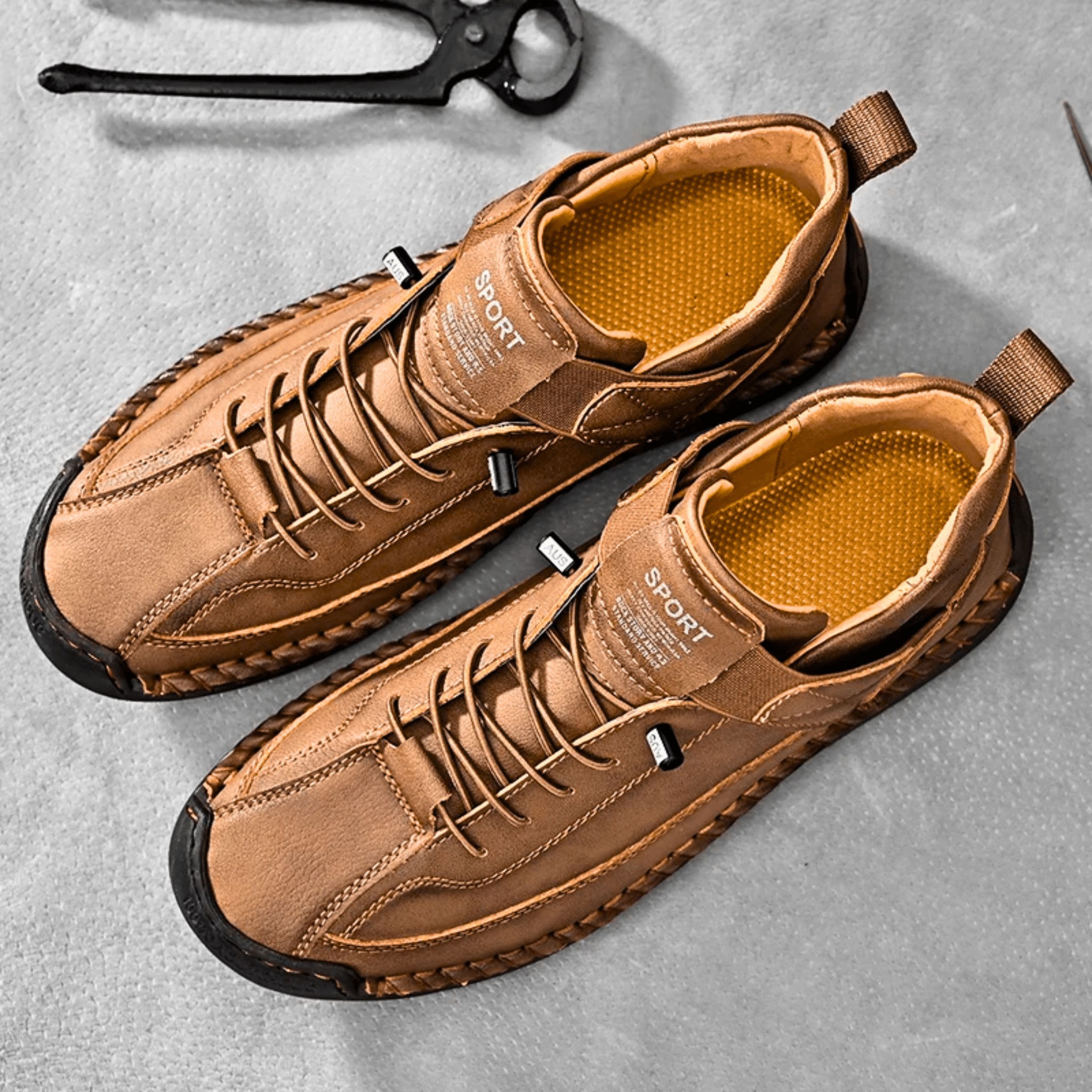 Hutton Artisan Leather Trainers | Men's Genuine Leather Trainers | Smart Casual Fashion Shoes UK