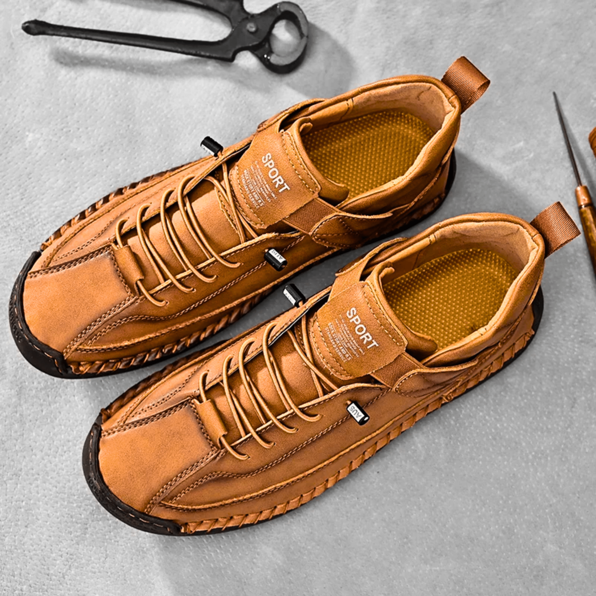 Hutton Artisan Leather Trainers | Men's Genuine Leather Trainers | Smart Casual Fashion Shoes UK