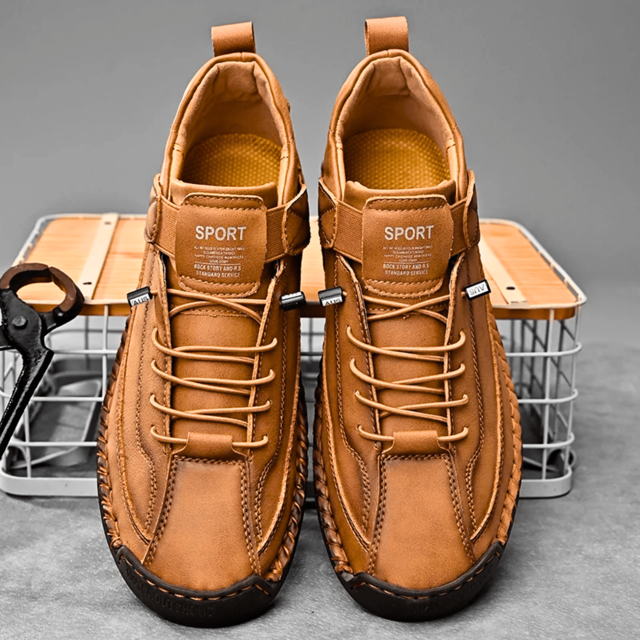 Hutton Artisan Leather Trainers | Men's Genuine Leather Trainers | Smart Casual Fashion Shoes UK