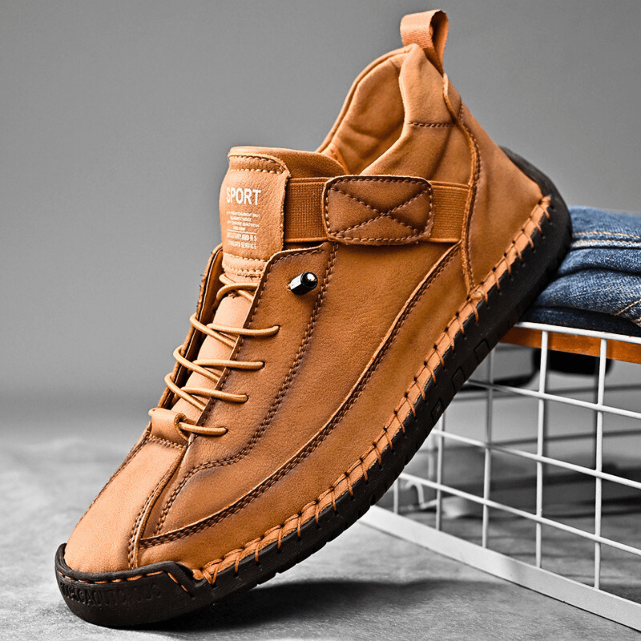 Hutton Artisan Leather Trainers | Men's Genuine Leather Trainers | Smart Casual Fashion Shoes UK