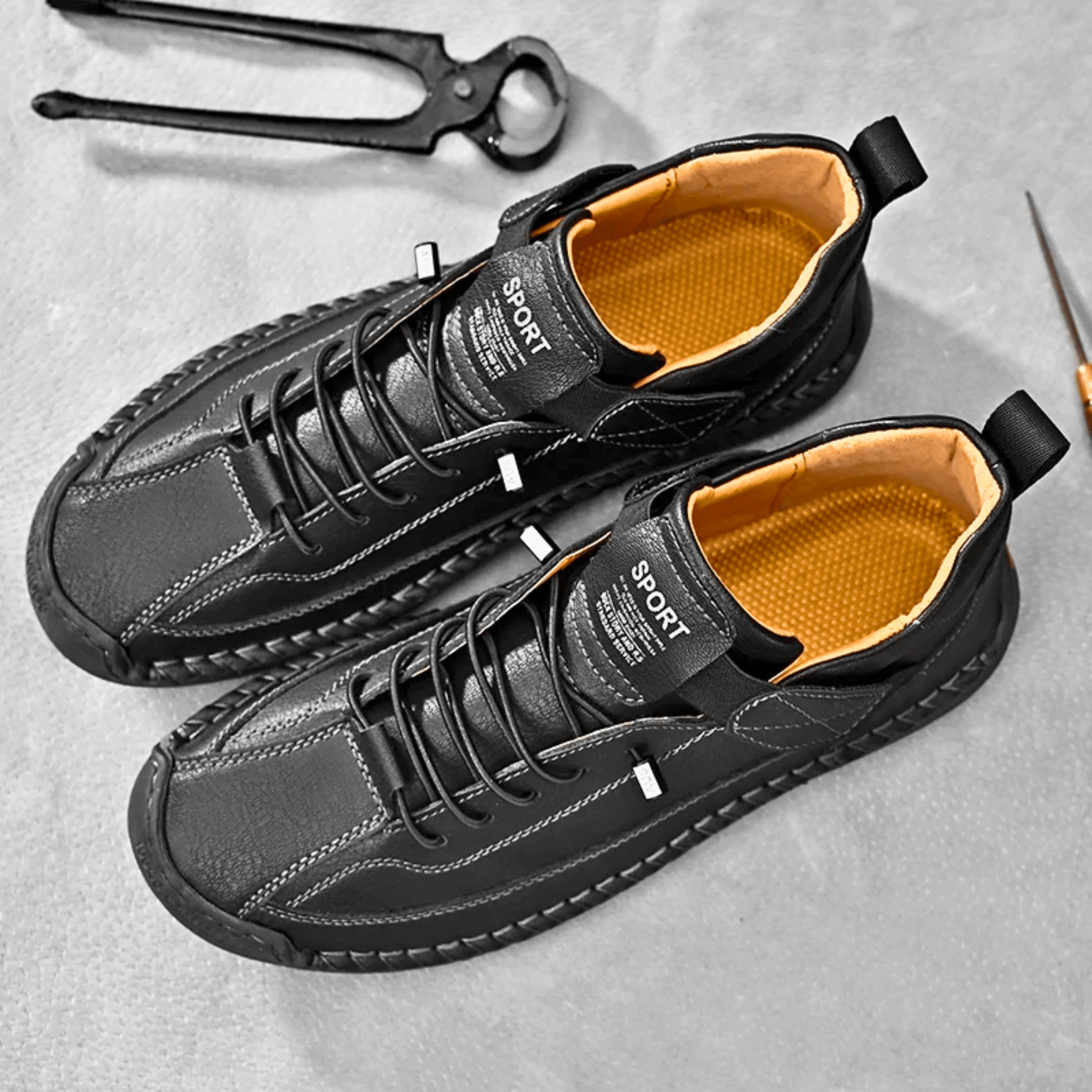 Hutton Artisan Leather Trainers | Men's Genuine Leather Trainers | Smart Casual Fashion Shoes UK