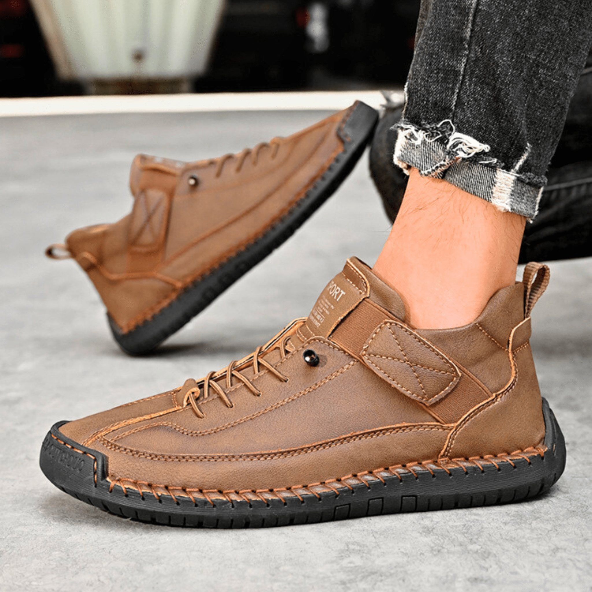 Hutton Artisan Leather Trainers | Men's Genuine Leather Trainers | Smart Casual Fashion Shoes UK