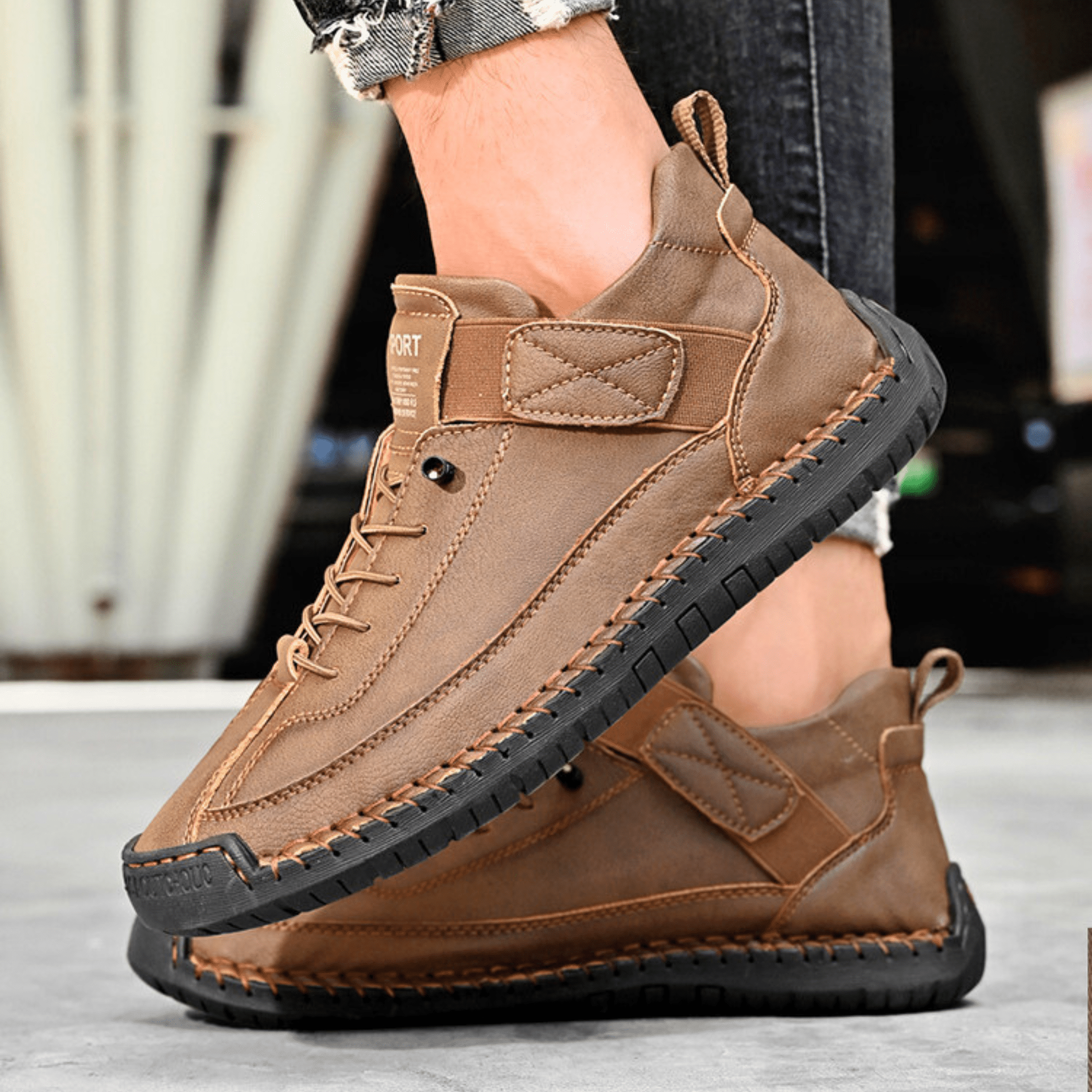 Hutton Artisan Leather Trainers | Men's Genuine Leather Trainers | Smart Casual Fashion Shoes UK
