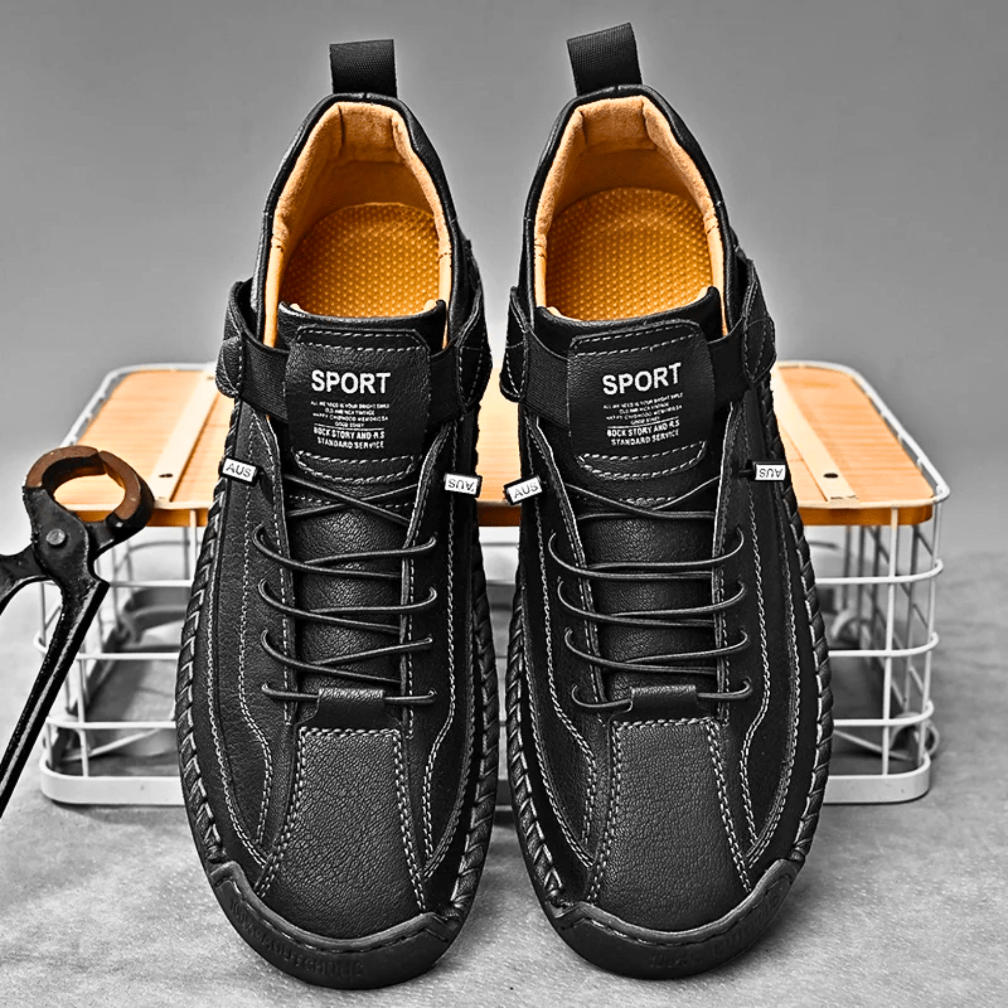 Hutton Artisan Leather Trainers | Men's Genuine Leather Trainers | Smart Casual Fashion Shoes UK