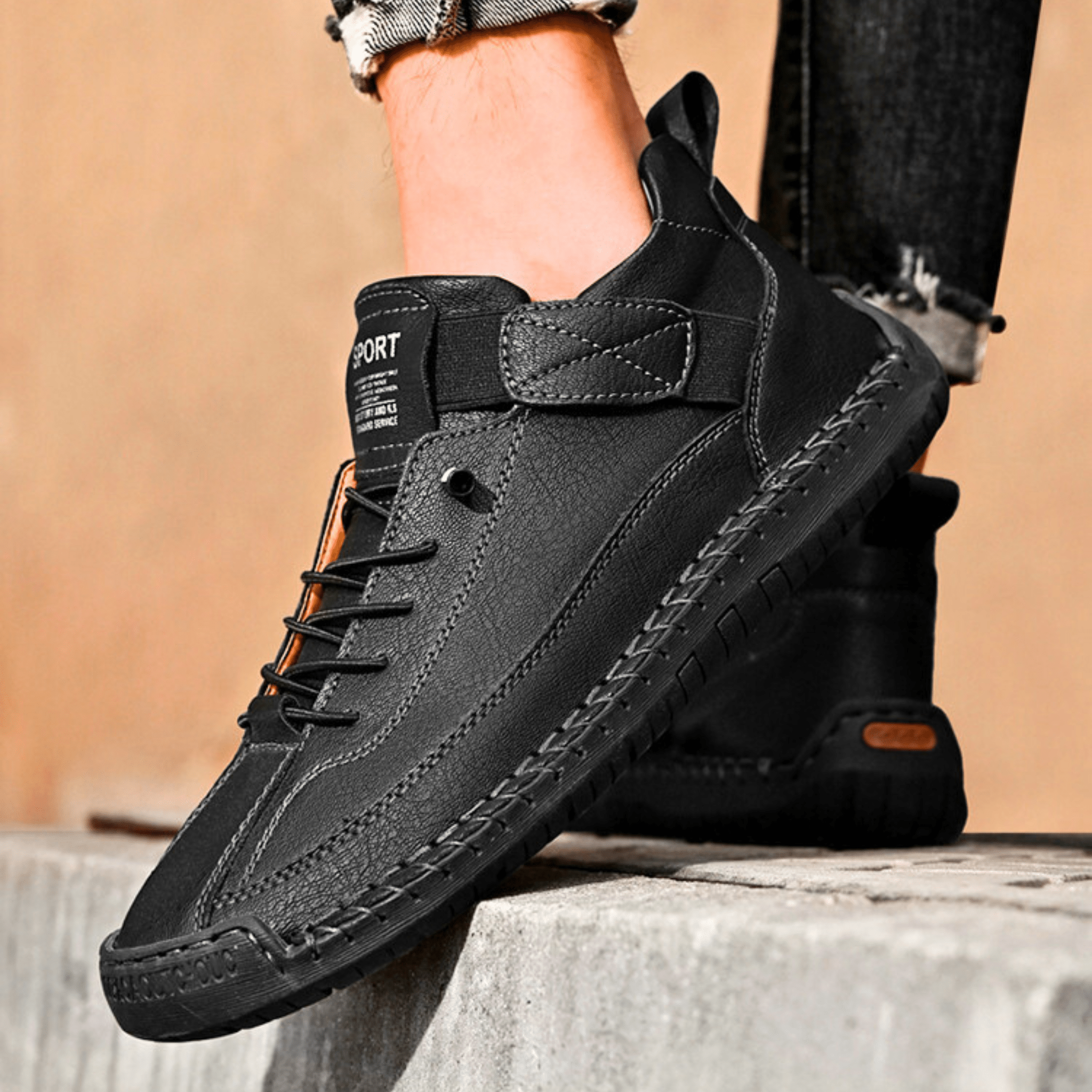 Hutton Artisan Leather Trainers | Men's Genuine Leather Trainers | Smart Casual Fashion Shoes UK