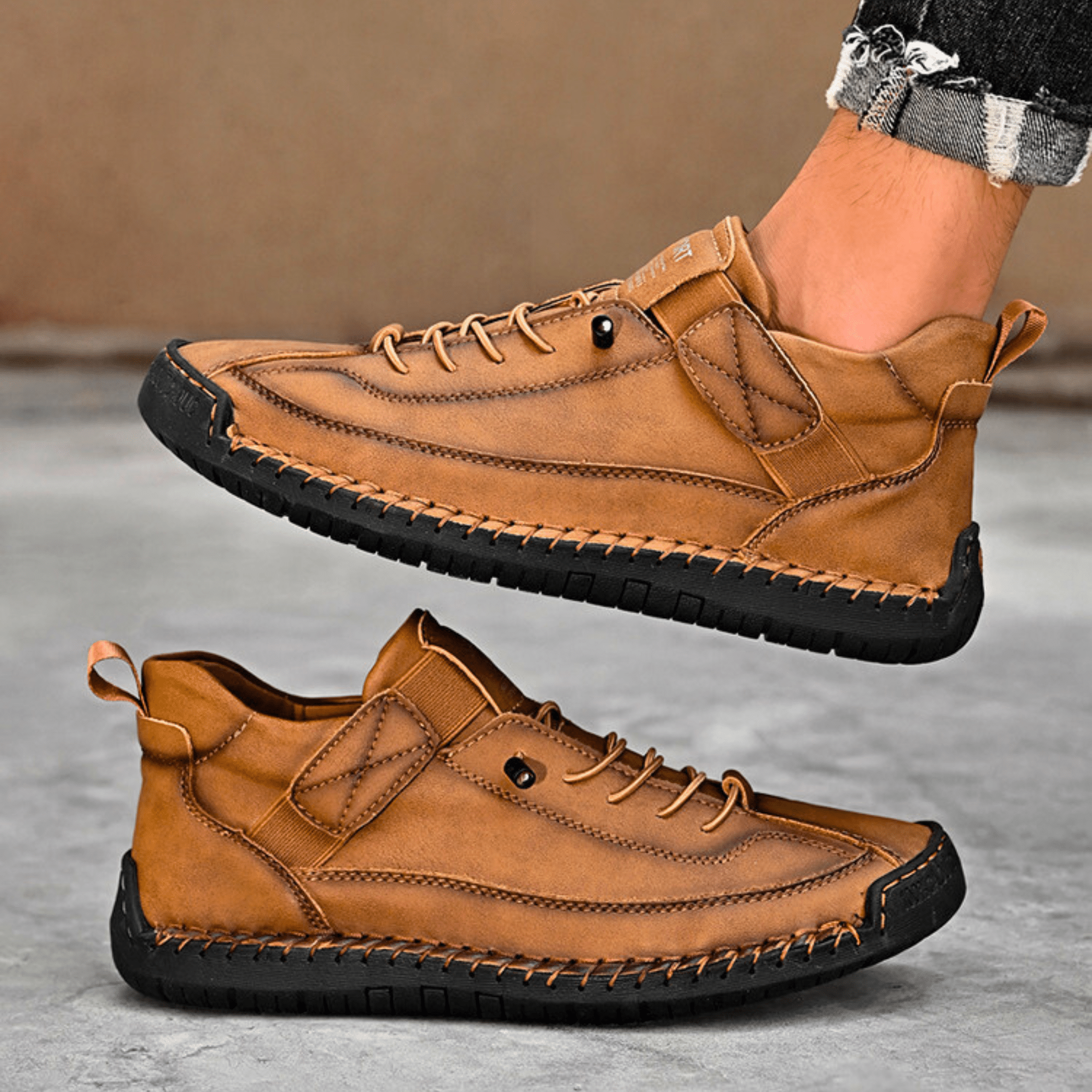 Hutton Artisan Leather Trainers | Men's Genuine Leather Trainers | Smart Casual Fashion Shoes UK