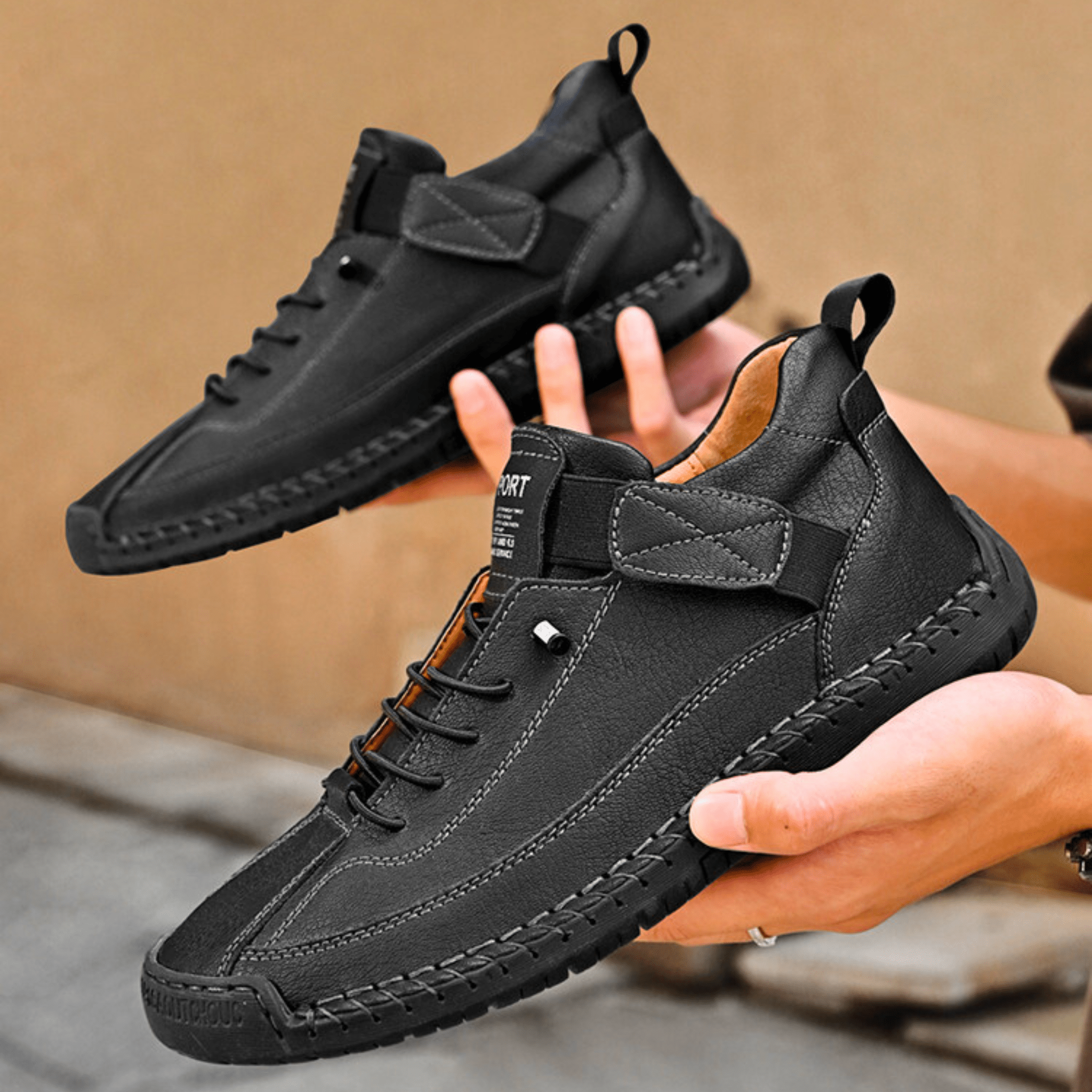 Hutton Artisan Leather Trainers | Men's Genuine Leather Trainers | Smart Casual Fashion Shoes UK