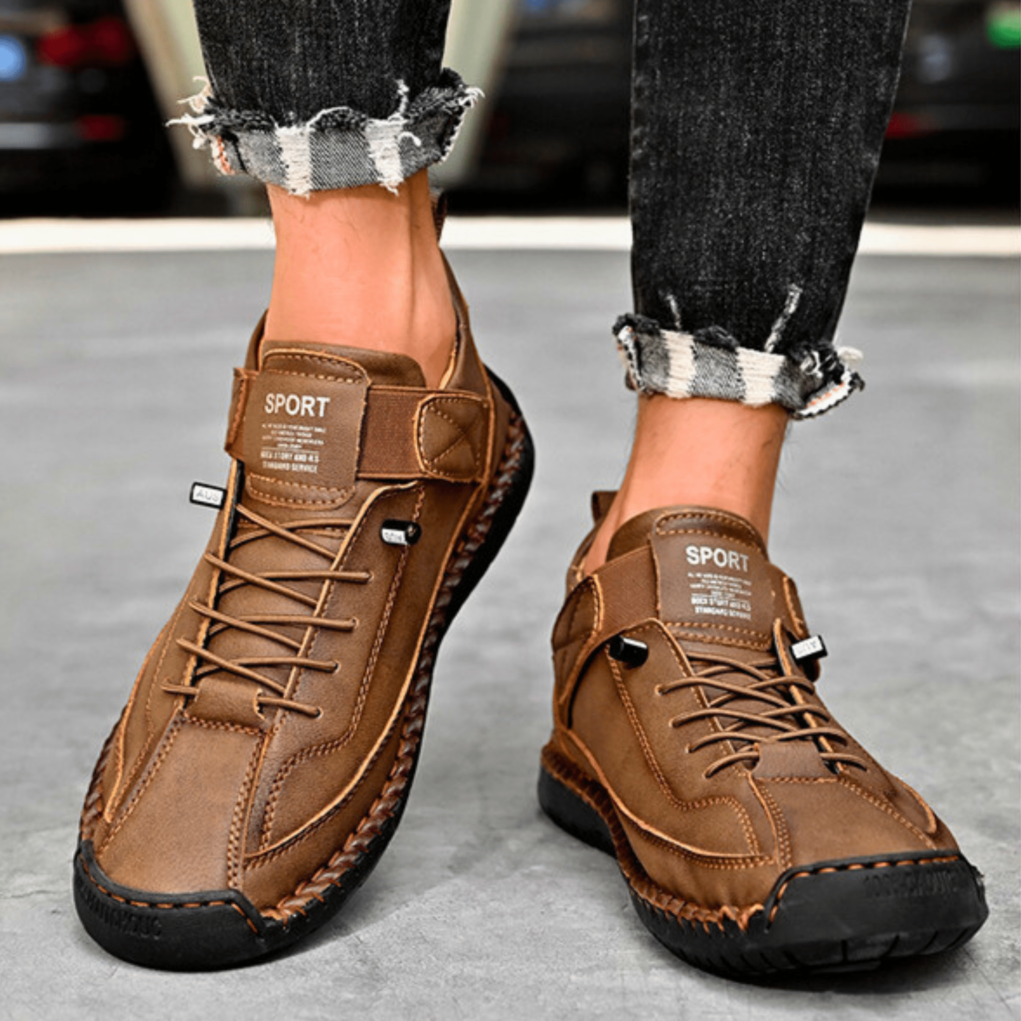 Hutton Artisan Leather Trainers | Men's Genuine Leather Trainers | Smart Casual Fashion Shoes UK