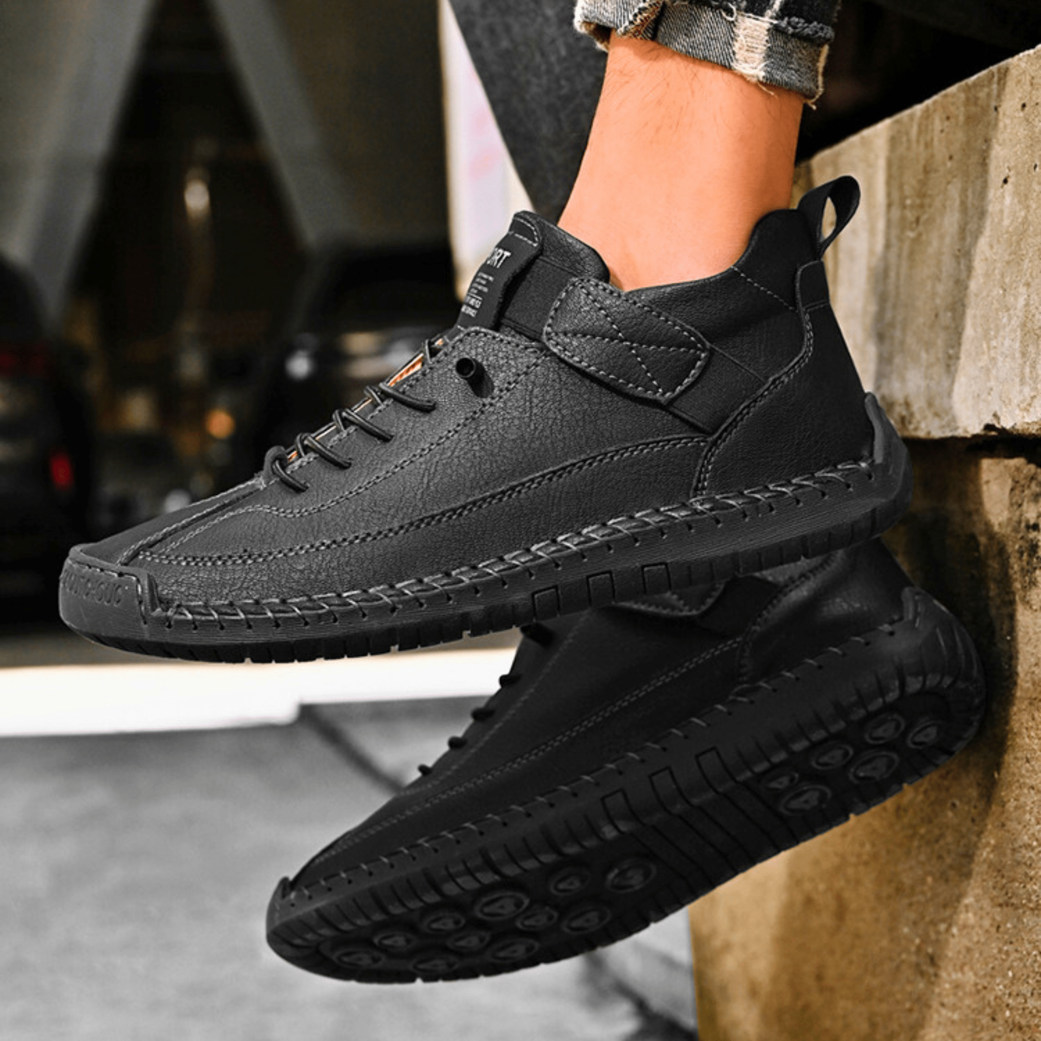 Hutton Artisan Leather Trainers | Men's Genuine Leather Trainers | Smart Casual Fashion Shoes UK