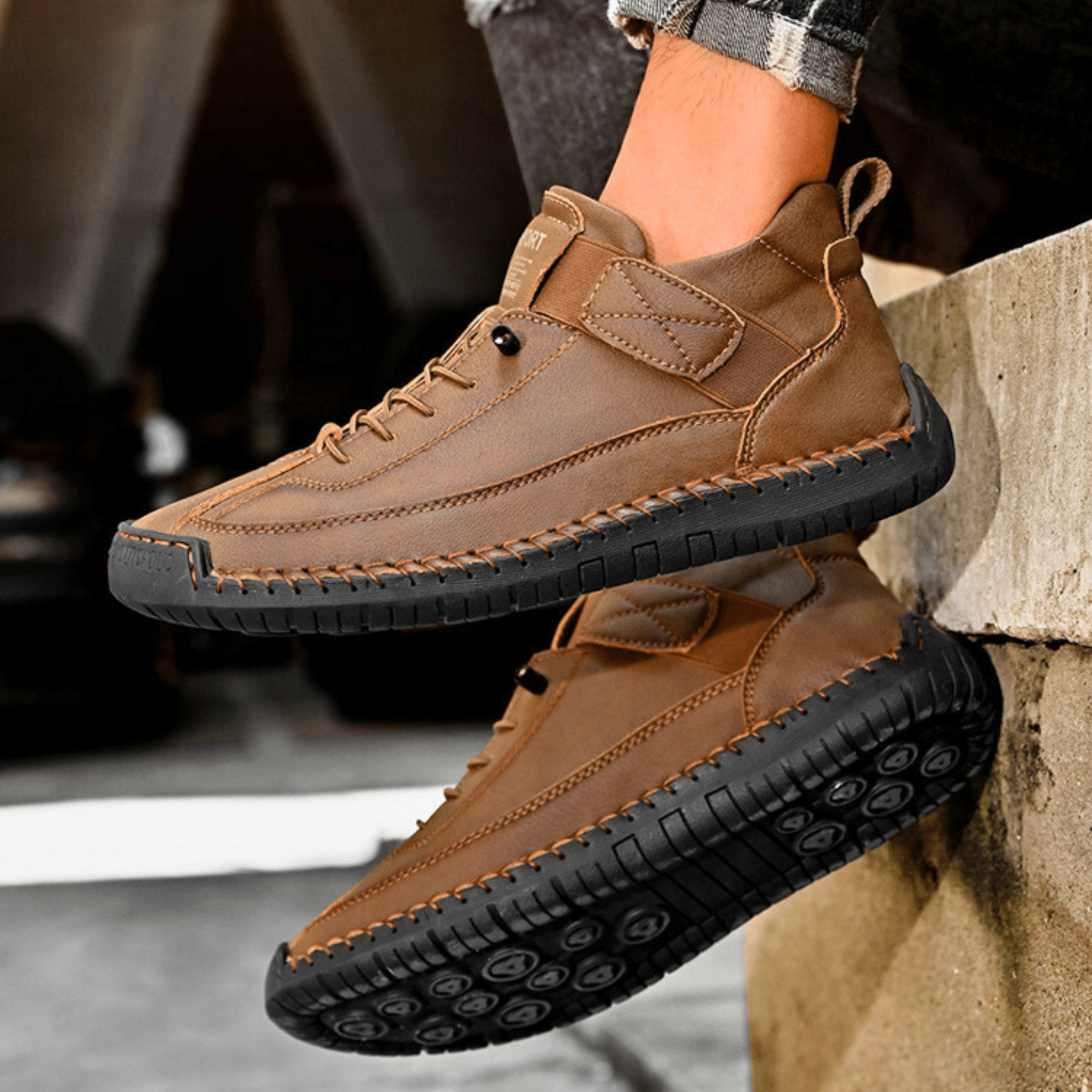 Hutton Artisan Leather Trainers | Men's Genuine Leather Trainers | Smart Casual Fashion Shoes UK