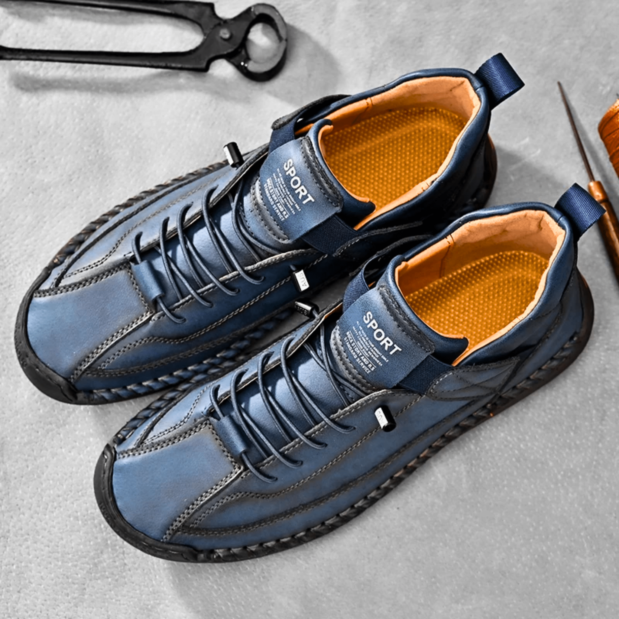 Hutton Artisan Leather Trainers | Men's Genuine Leather Trainers | Smart Casual Fashion Shoes UK