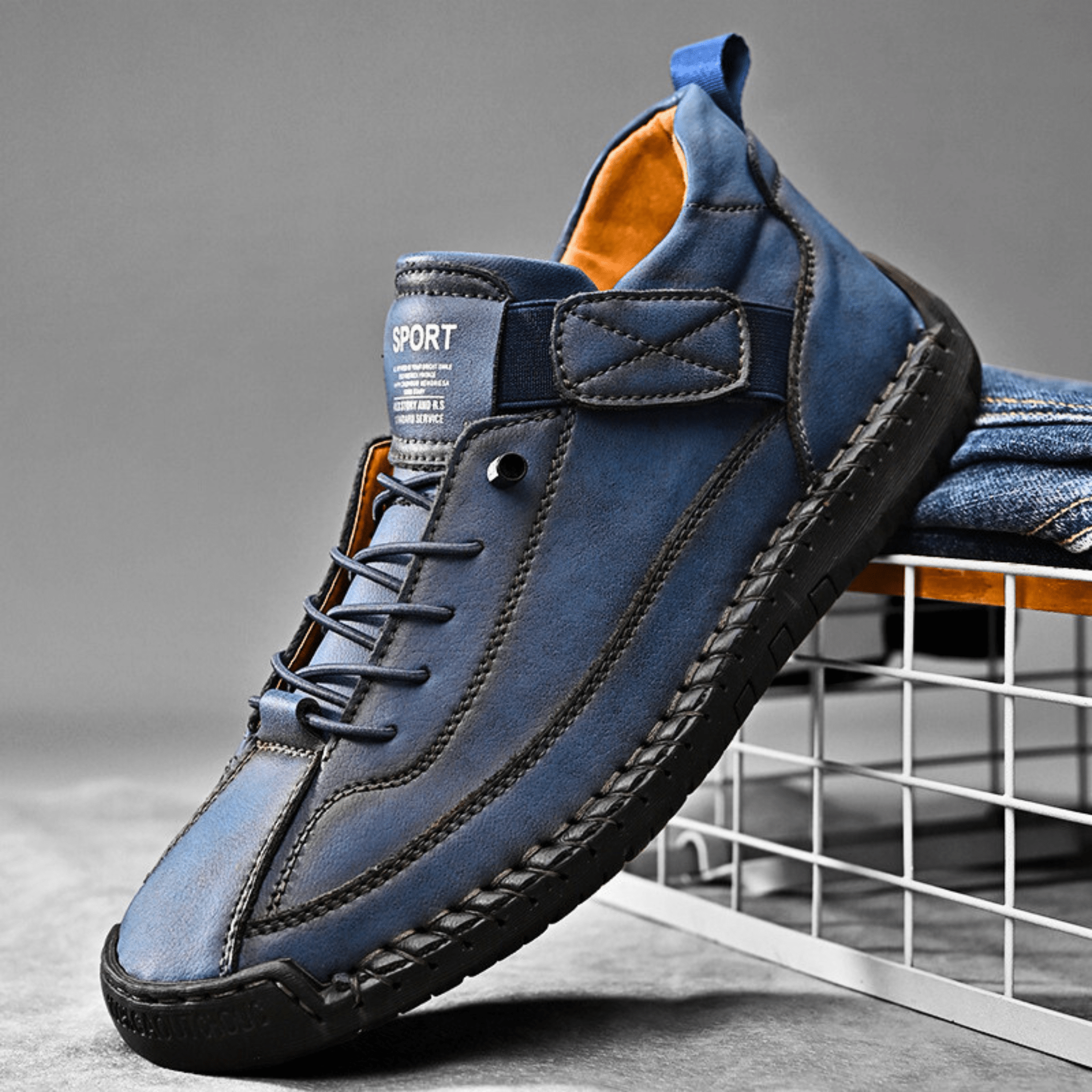 Hutton Artisan Leather Trainers | Men's Genuine Leather Trainers | Smart Casual Fashion Shoes UK