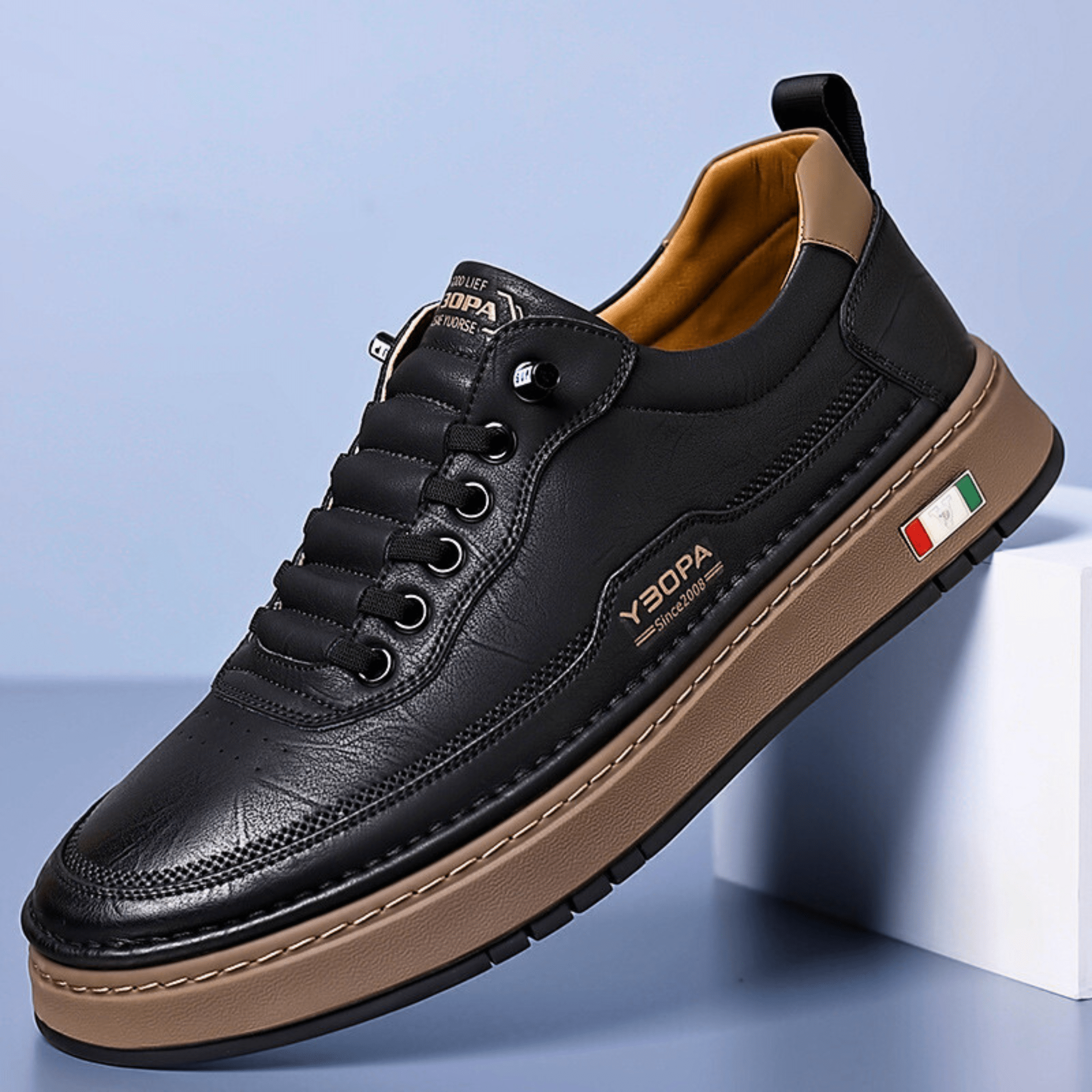 Roderick Leather Trainers | Men's Genuine Leather Trainers | Smart Casual Fashion Shoes UK
