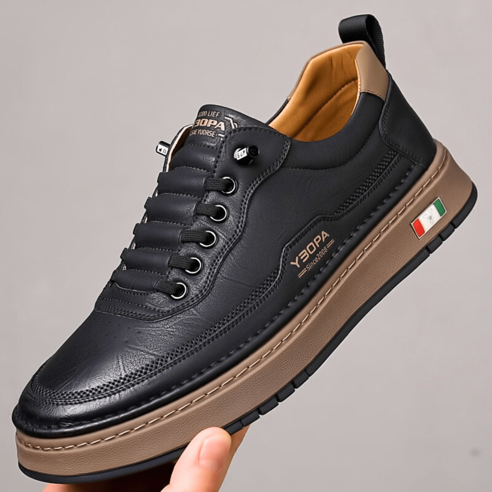 Roderick Leather Trainers | Men's Genuine Leather Trainers | Smart Casual Fashion Shoes UK
