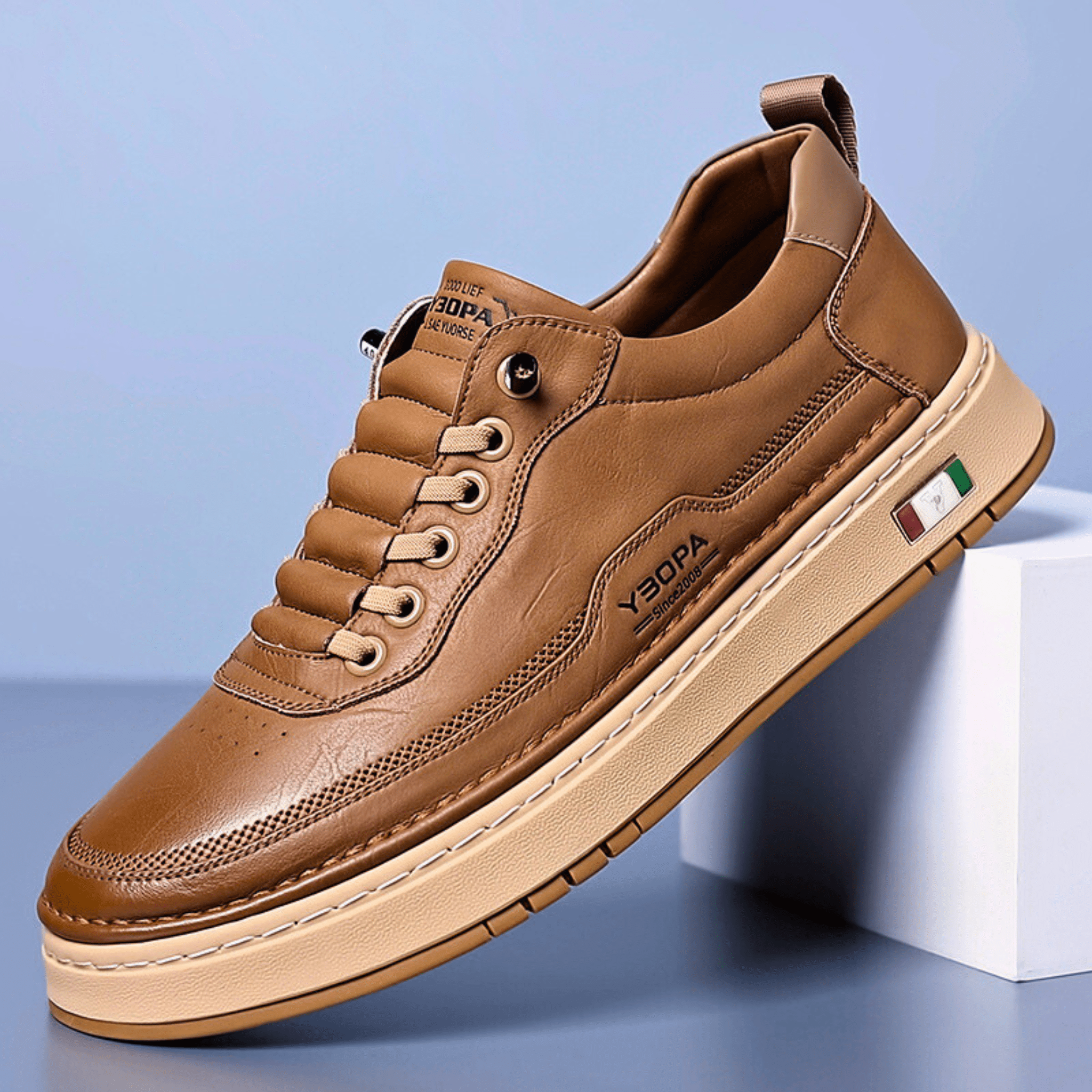 Roderick Leather Trainers | Men's Genuine Leather Trainers | Smart Casual Fashion Shoes UK