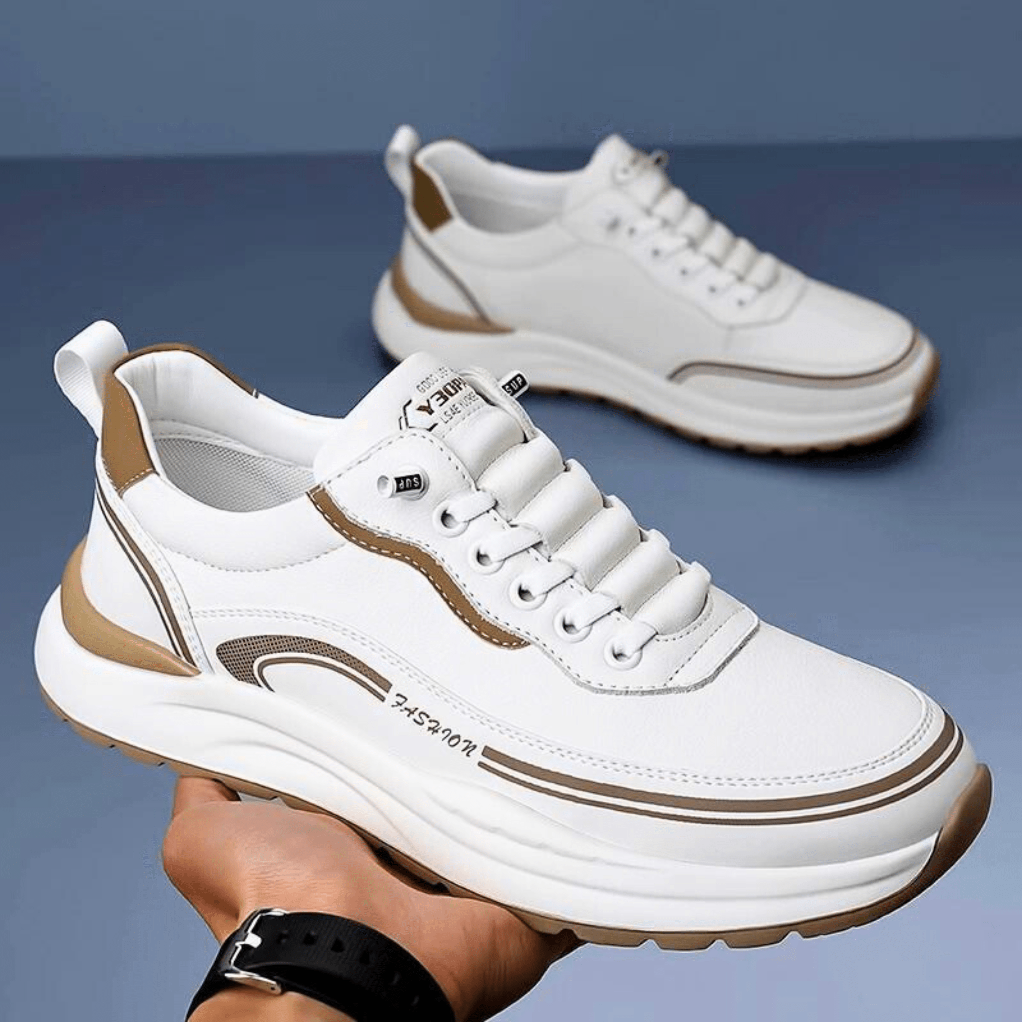 Brixton Leather Trainers | Men's Genuine Leather Trainers | Smart Casual Fashion Shoes UK