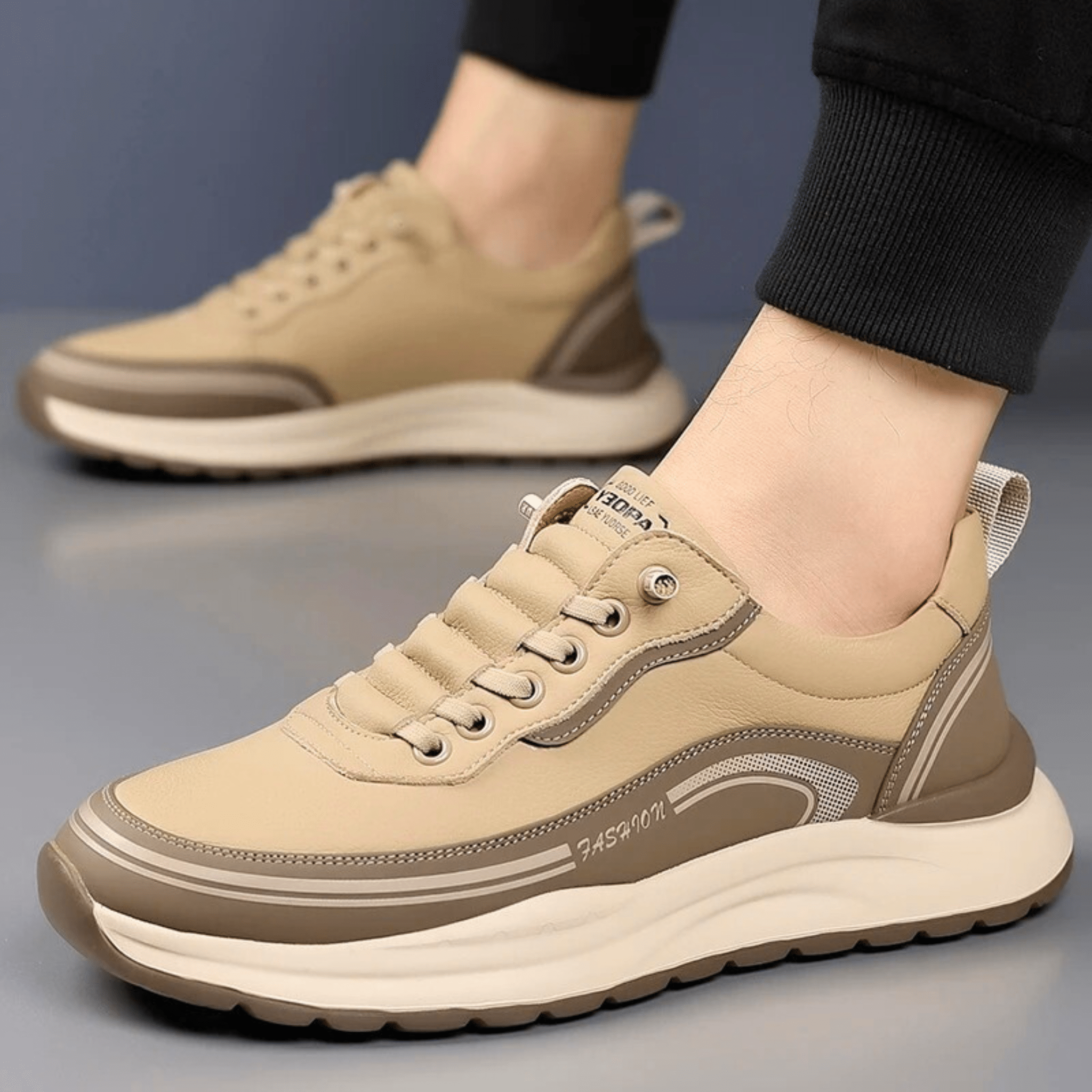 Brixton Leather Trainers | Men's Genuine Leather Trainers | Smart Casual Fashion Shoes UK
