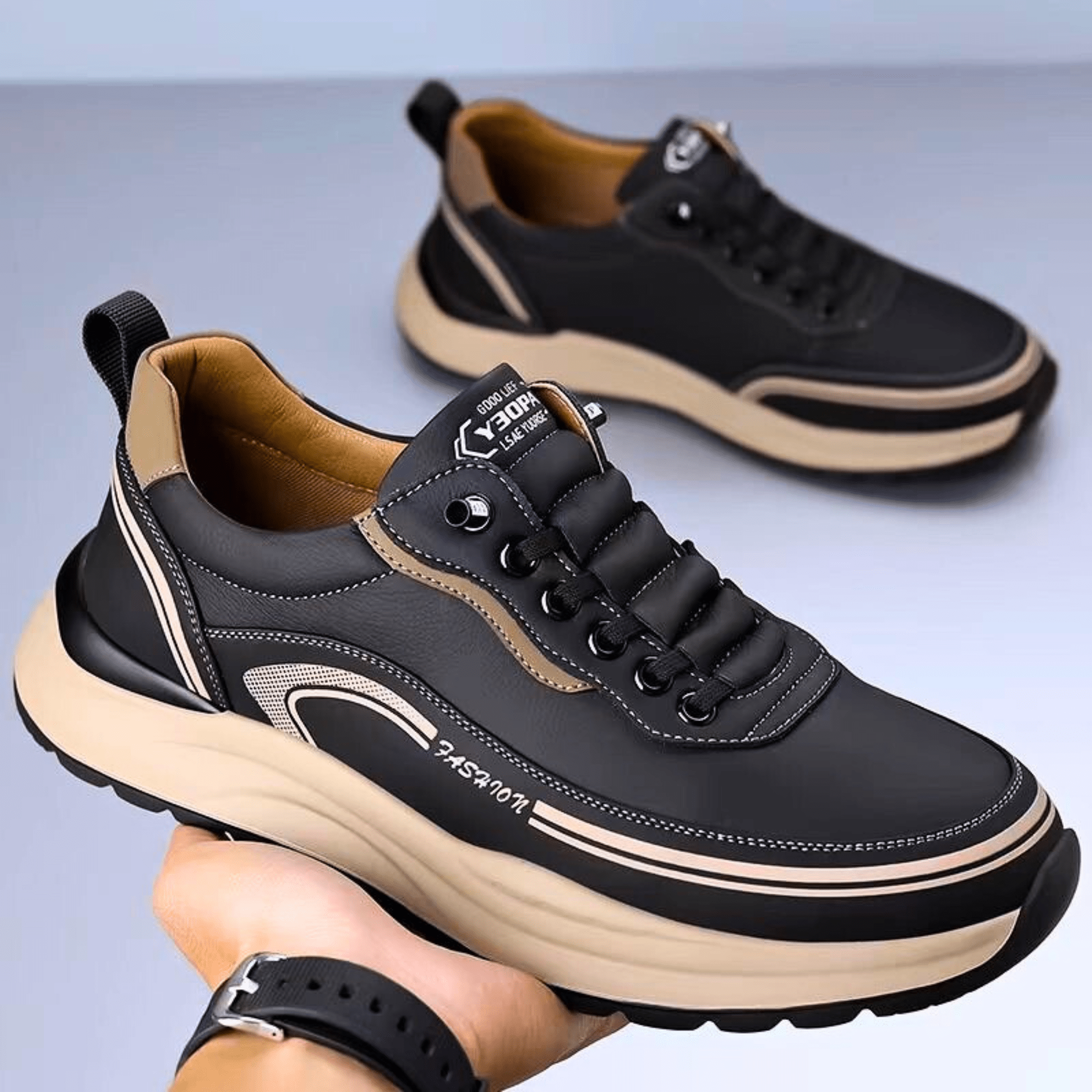 Brixton Leather Trainers | Men's Genuine Leather Trainers | Smart Casual Fashion Shoes UK