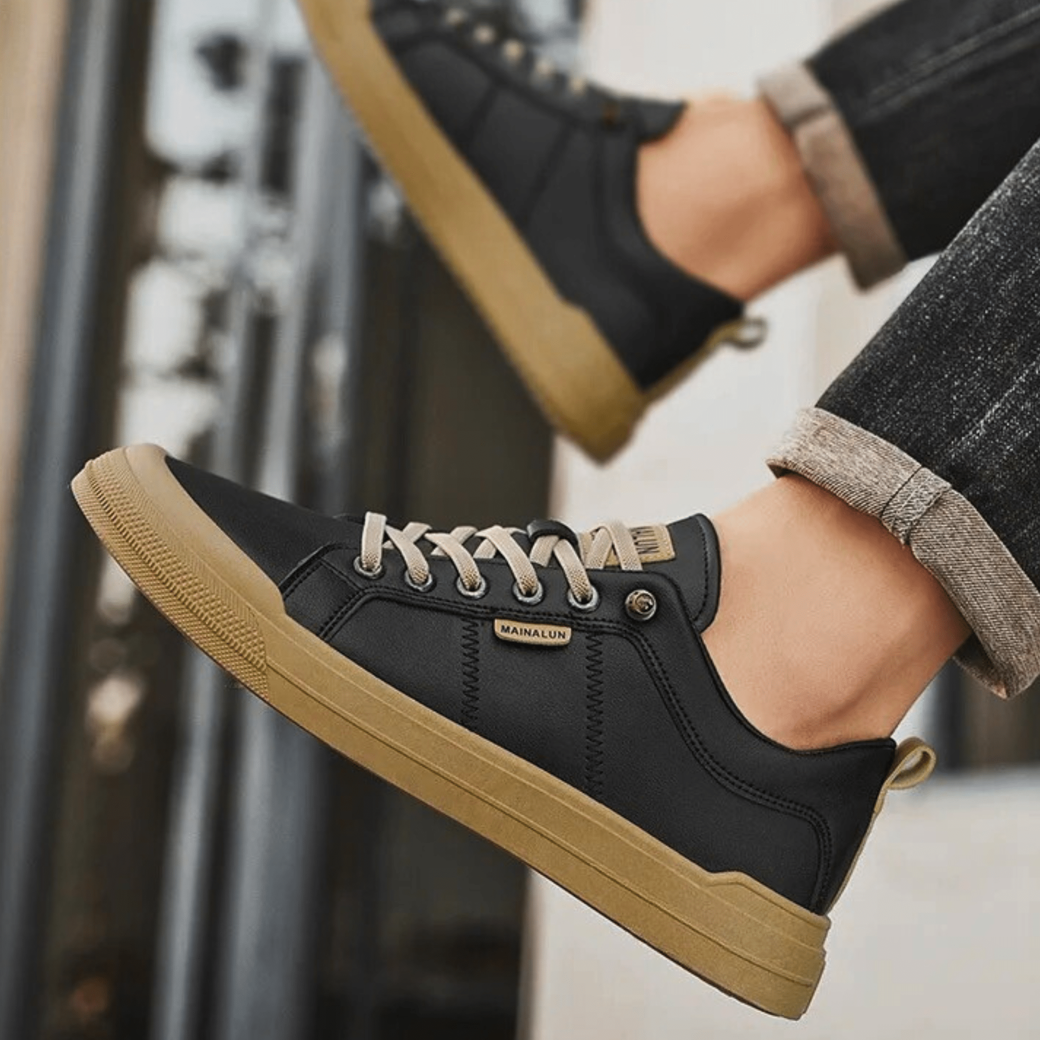 Harrington Leather Trainers | Men's Genuine Leather Trainers | Smart Casual Fashion Shoes UK