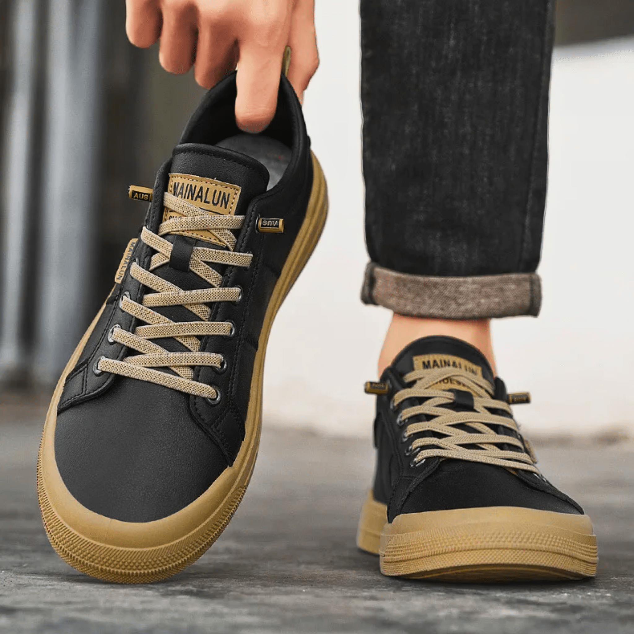 Harrington Leather Trainers | Men's Genuine Leather Trainers | Smart Casual Fashion Shoes UK